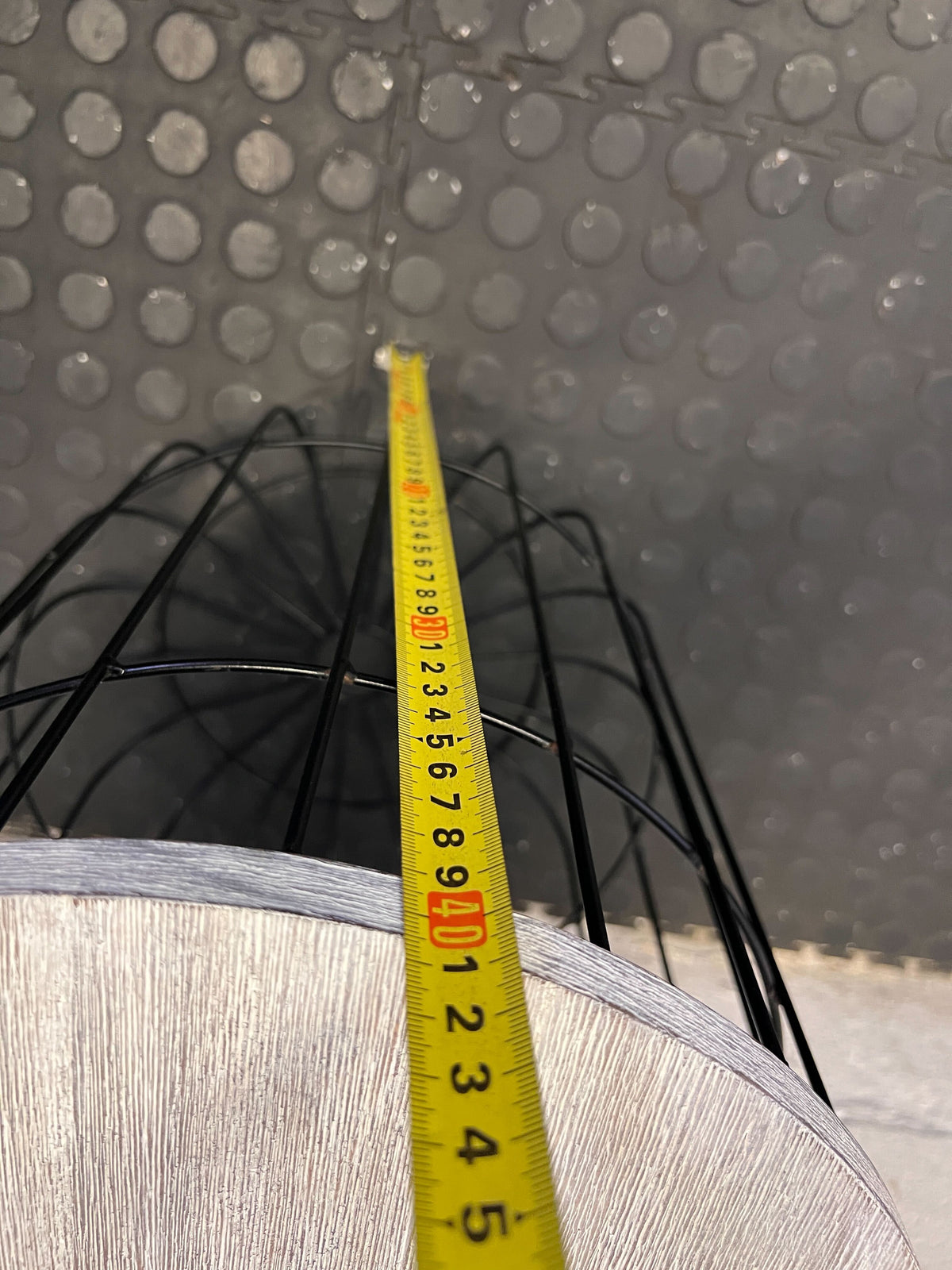 Modern Industrial Cage Side Table with Wood Top