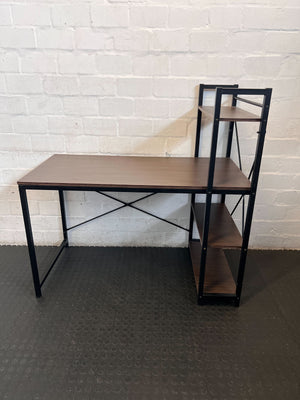 Modern Industrial Desk with Integrated Shelves