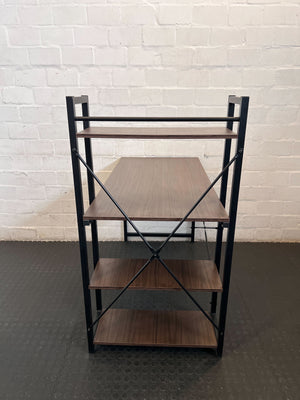 Modern Industrial Desk with Integrated Shelves