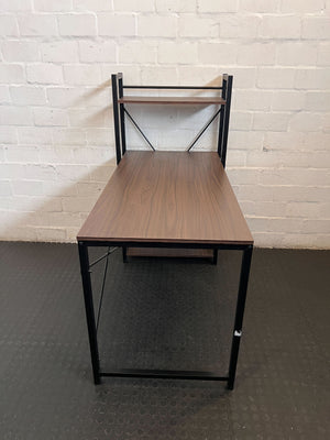 Modern Industrial Desk with Integrated Shelves