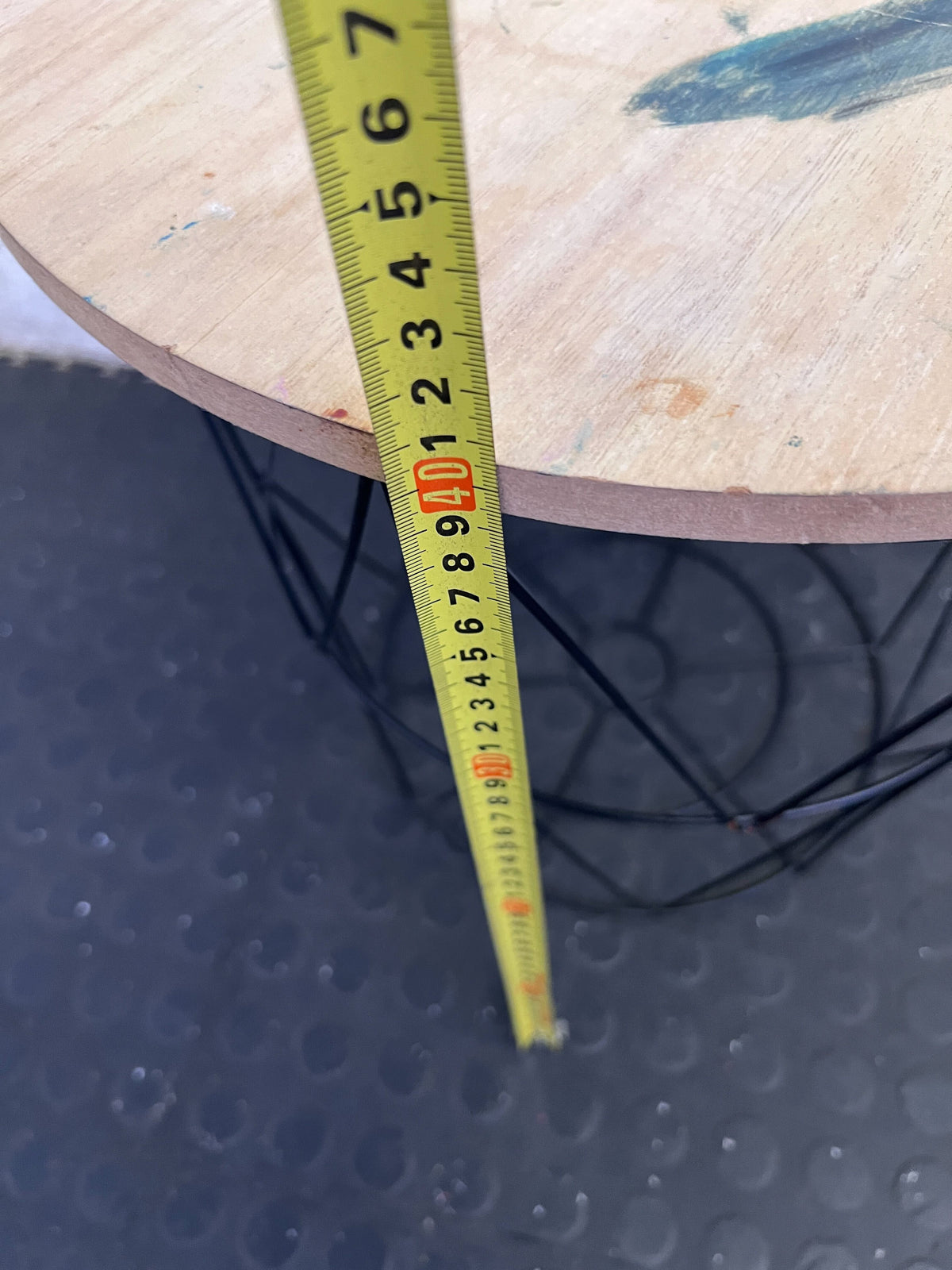 Modern Industrial Wireframe Side Table with Wood Top ✨