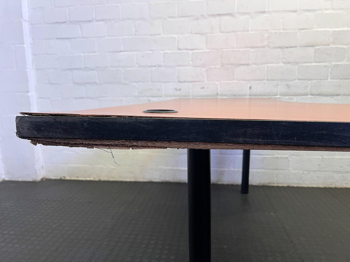 Modern L-Shaped Desk in Oak Finish with Minor Scratches - PRICE DROP