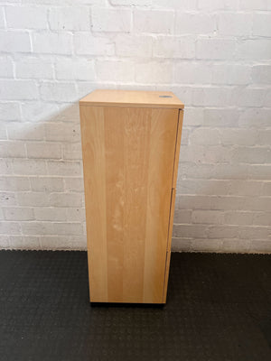 Modern Light Wood 3-Drawer Filing Cabinet with Power Grommet