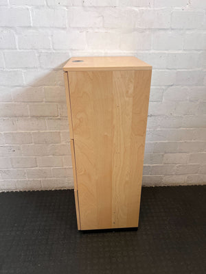 Modern Light Wood 3-Drawer Filing Cabinet with Power Grommet