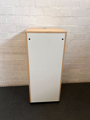 Modern Light Wood 3-Drawer Filing Cabinet with Power Grommet