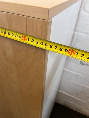 Modern Light Wood 3-Drawer Filing Cabinet with Power Grommet