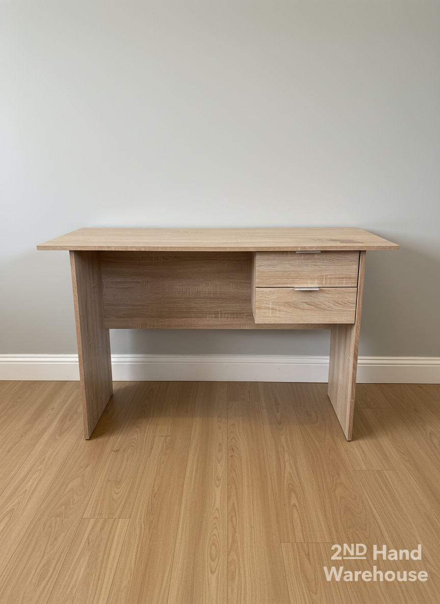 Modern Light Wood Study Desk with Drawer - Mark on top