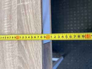 Modern Light Wood & White Compact Desk with Storage