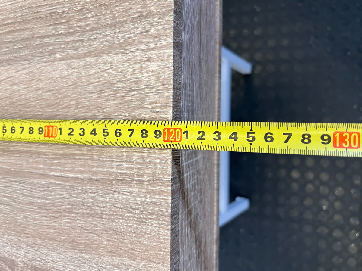 Modern Light Wood & White Compact Desk with Storage