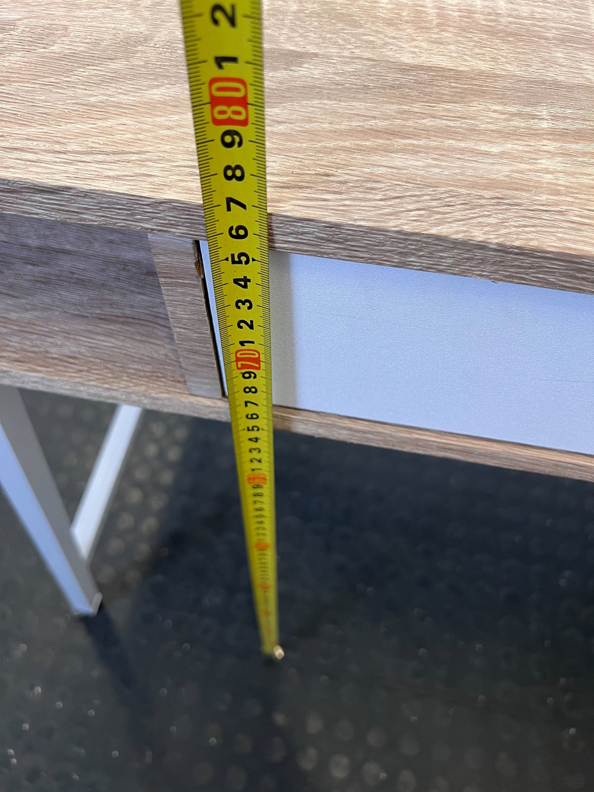 Modern Light Wood & White Compact Desk with Storage