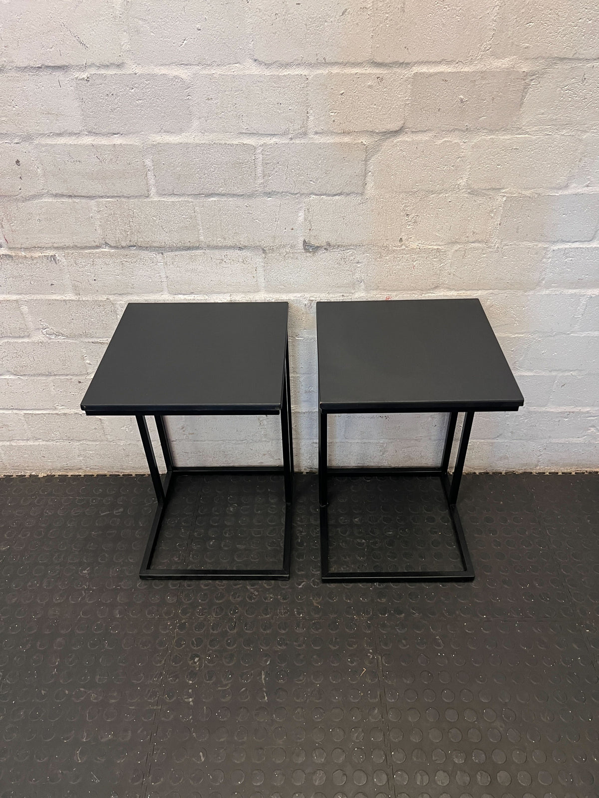 Modern Matte Black Square Side Table - 2ndhandwarehouse.com
