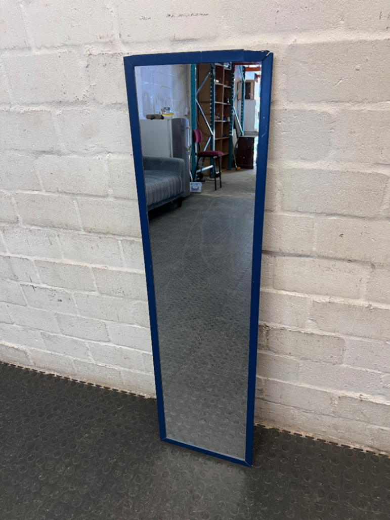 Modern Rectangular Mirror with Blue Frame