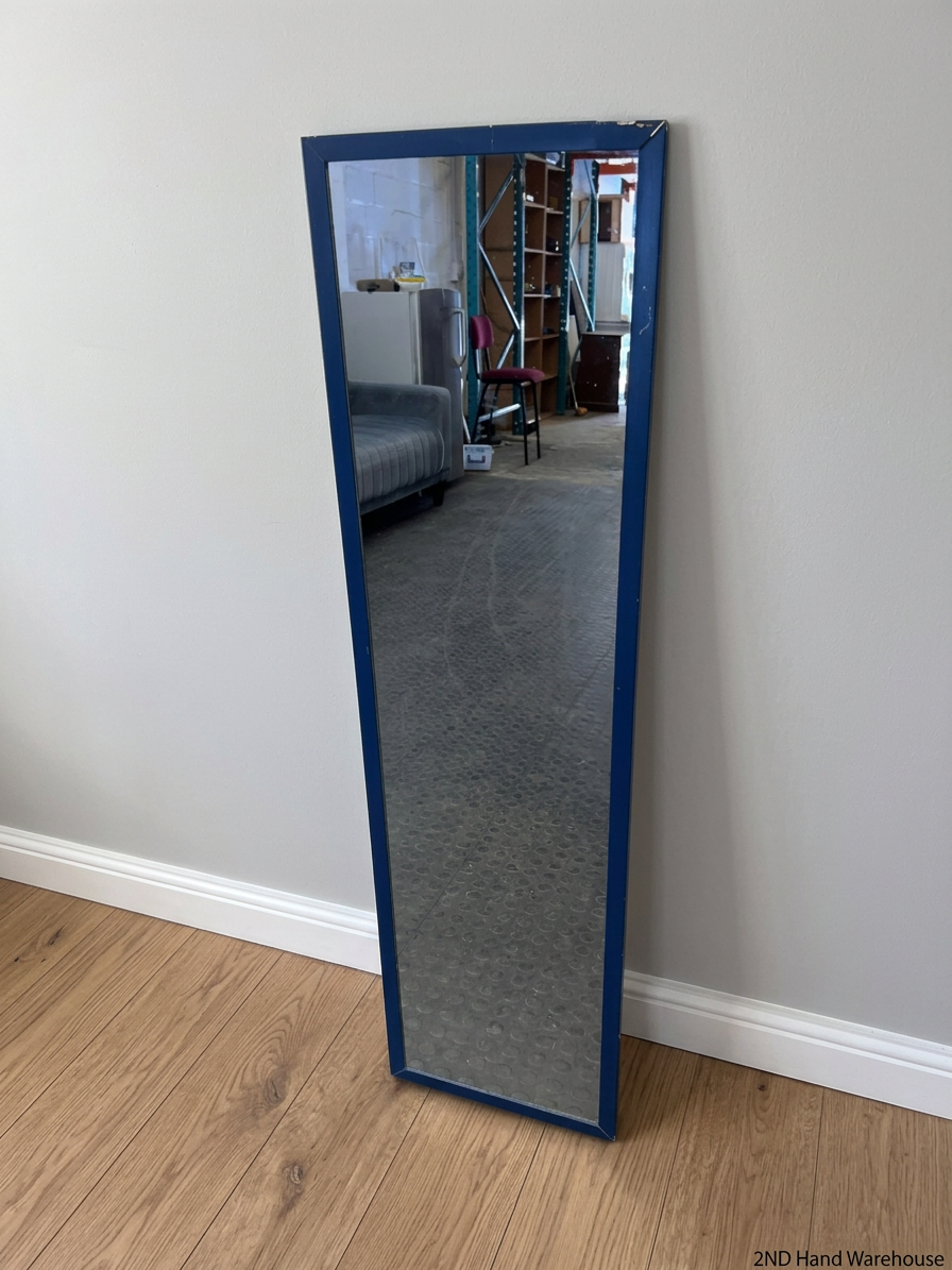 Modern Rectangular Mirror with Blue Frame