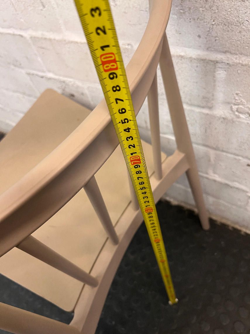 Modern Spindle-Back Sand Coloured Dining Chair — Good Working Order - 2ndhandwarehouse.com