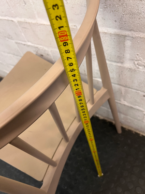Modern Spindle-Back Sand Coloured Dining Chair — Good Working Order - 2ndhandwarehouse.com