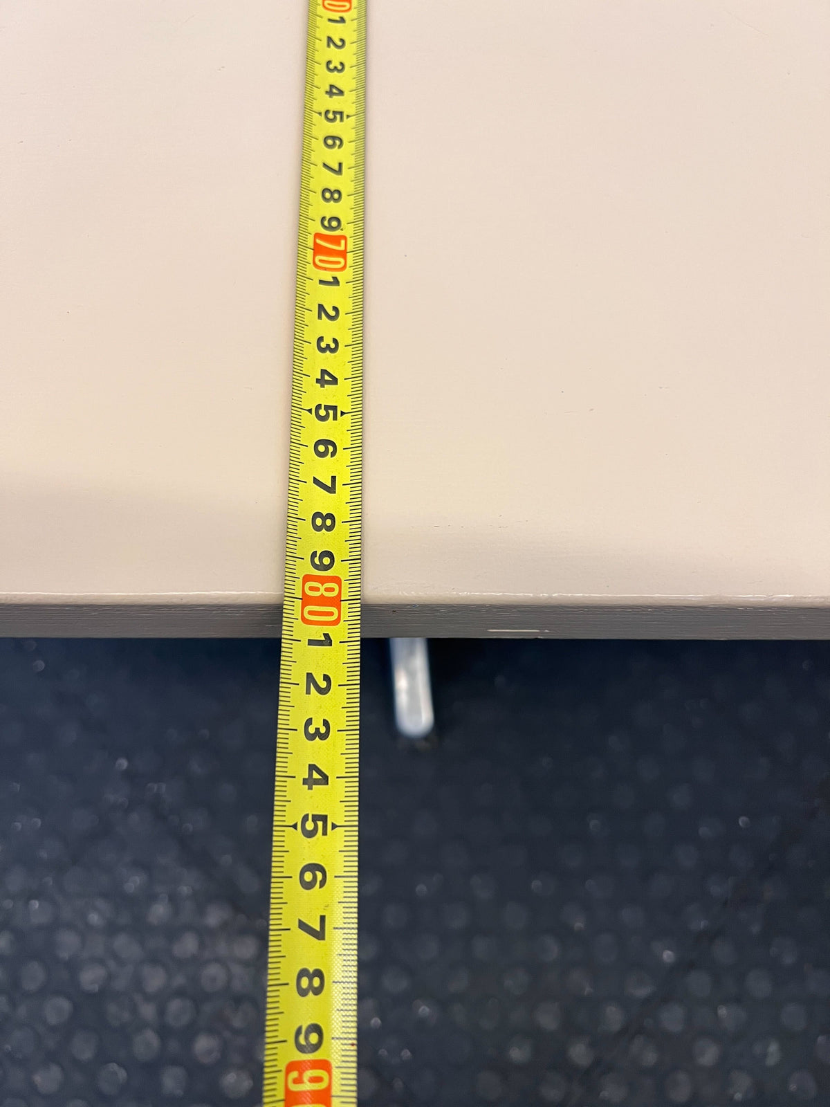 Modern Square Beige Table with Silver Base – Minor Scratches