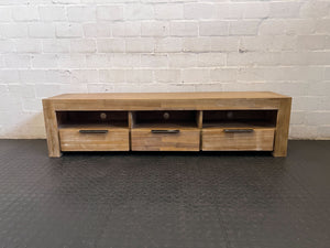 Modern Timber TV Unit with Storage Drawers