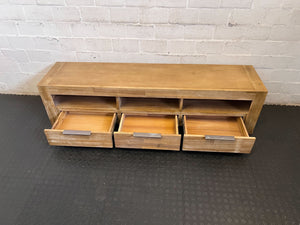 Modern Timber TV Unit with Storage Drawers