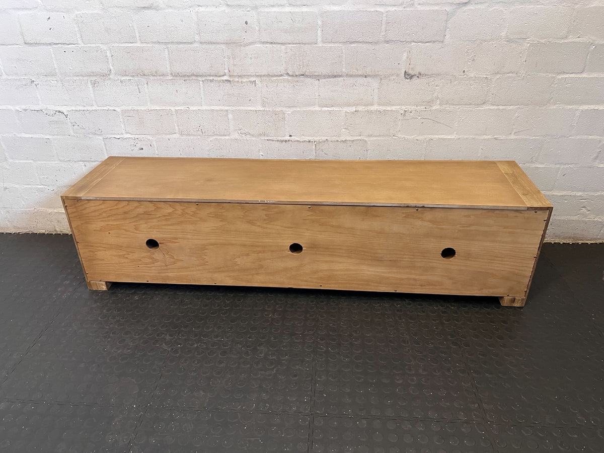 Modern Timber TV Unit with Storage Drawers