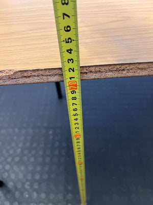 Modern Triangle-Shaped Light Oak Table with Black Legs - Minor Wear