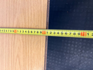 Modern Triangle-Shaped Light Oak Table with Black Legs - Minor Wear