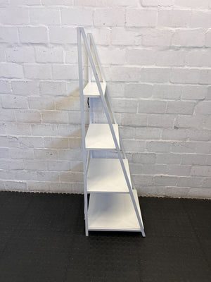 Modern White 4-Tier Ladder Shelf