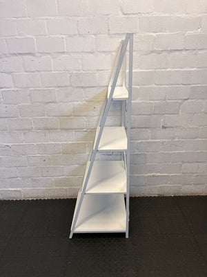 Modern White 4-Tier Ladder Shelf