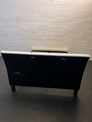 Modern White Faux Leather Double Bed Frame with Slatted Base - REDUCED