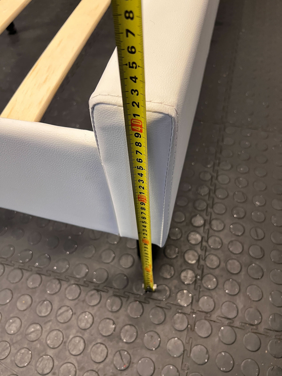 Modern White Faux Leather Double Bed Frame with Slatted Base - REDUCED