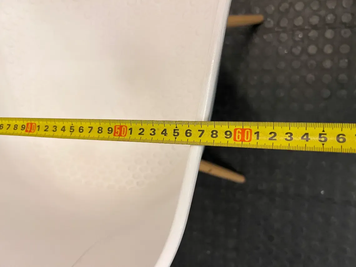 White Moulded Plastic Chair with Wood Legs