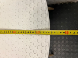 White Moulded Plastic Chair with Wood Legs