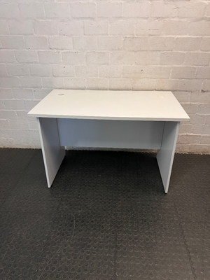 Modern White Office Desk with Cable Management Ports