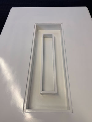 Modern White Table Top with Center Glass Slot (Glass Missing)