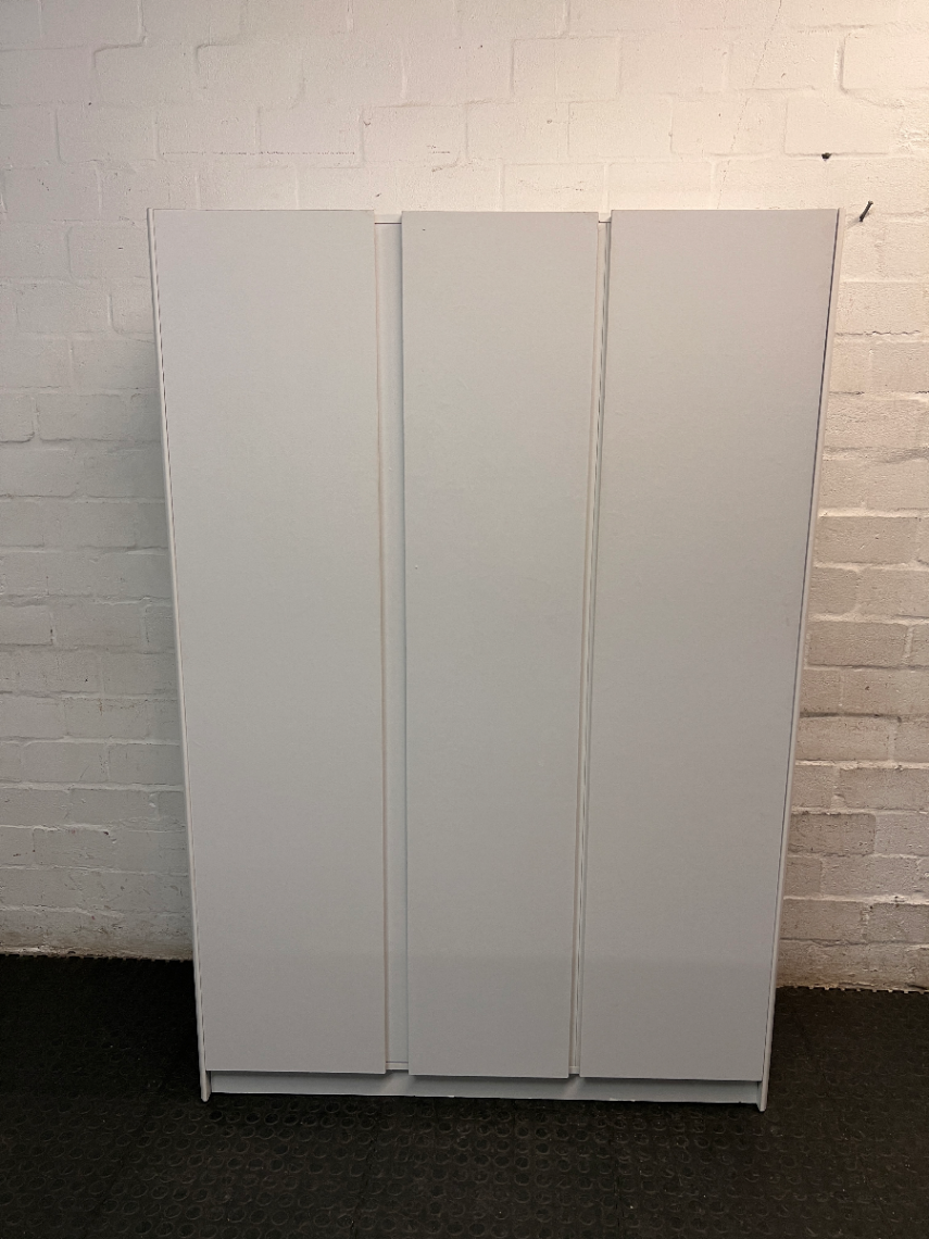 Modern White Three-Door Wardrobe