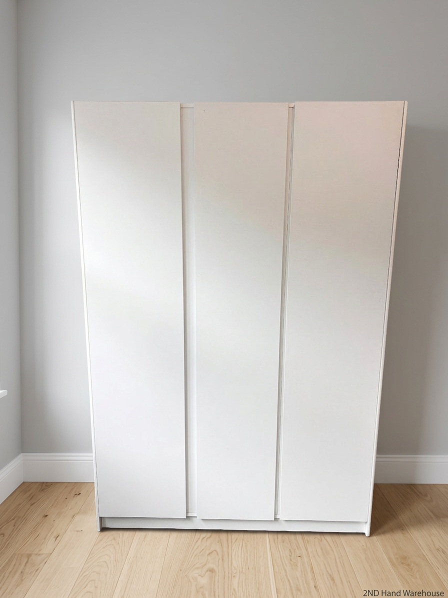 Modern White Three-Door Wardrobe