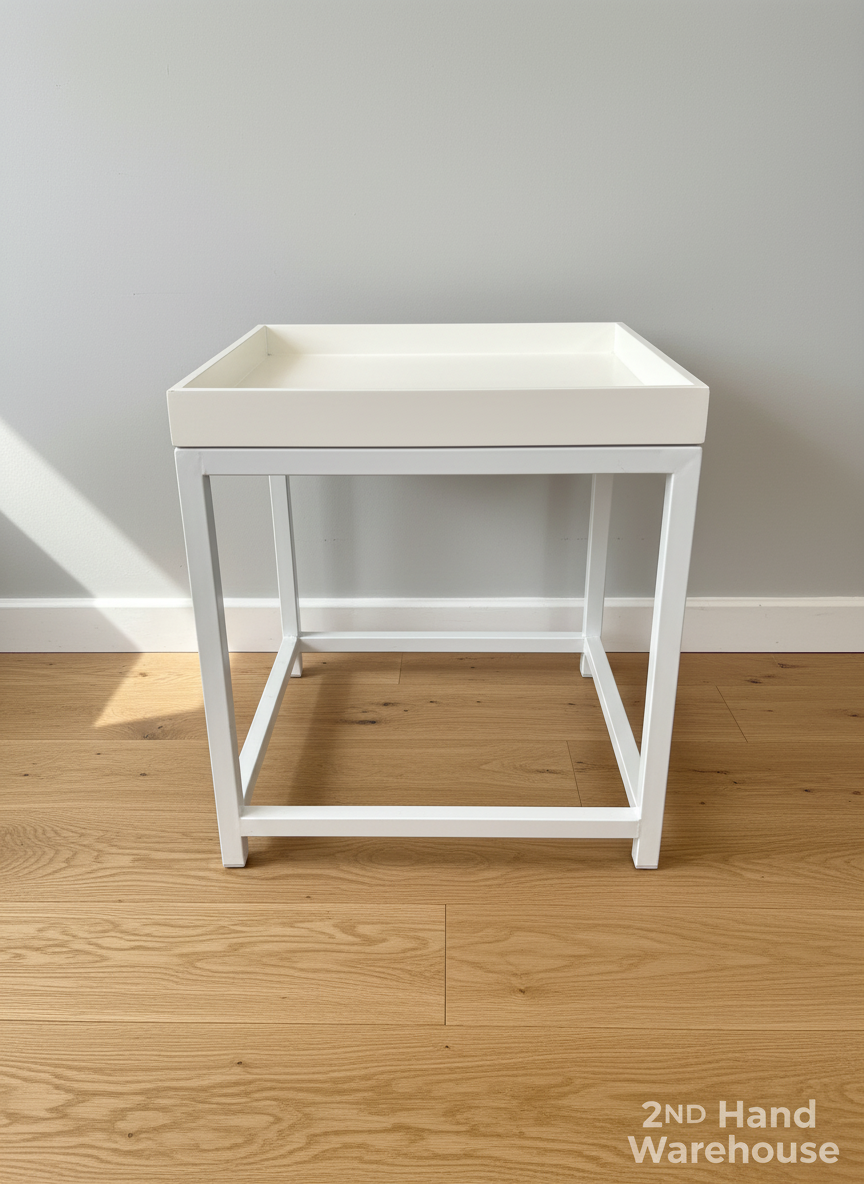 Modern White Tray Top Accent Table ✨ - 2ndhandwarehouse.com