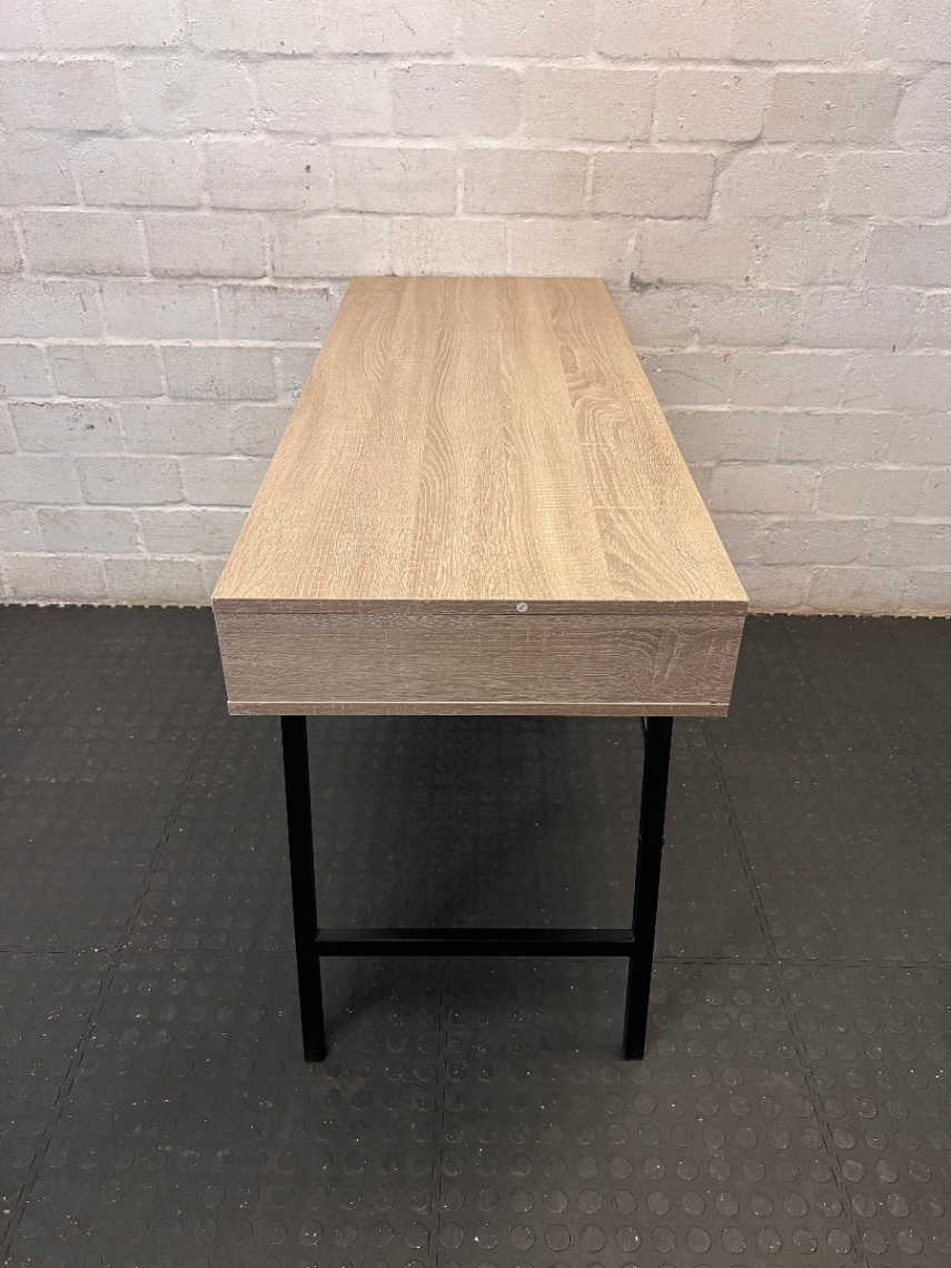 Modern Wood and Metal Office Desk with Storage Cubbies - 2ndhandwarehouse.com