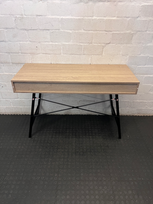 Modern Wood and Metal Office Desk with Storage Cubbies - 2ndhandwarehouse.com