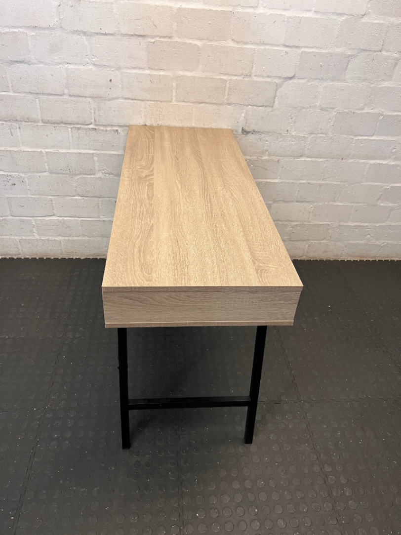 Modern Wood and Metal Office Desk with Storage Cubbies - 2ndhandwarehouse.com