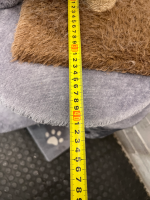 Multi-Level Grey Faux-Fur Cat Tree with Scratching Posts — Wax Marks from Candle Spill