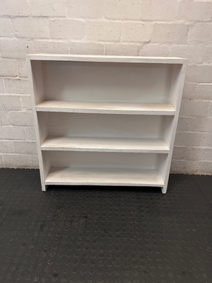 Narrow White 3-Shelf Bookshelf from Builders — Fair Used C - 2ndhandwarehouse.com