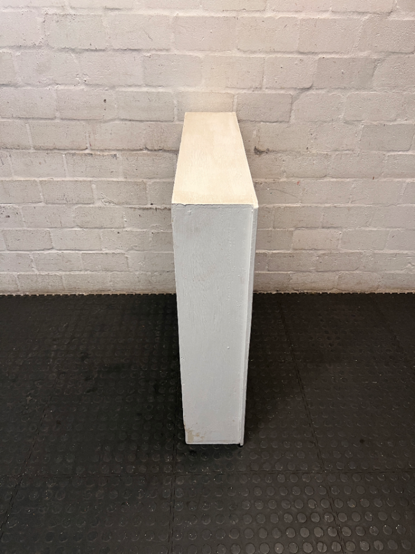Narrow White 3-Shelf Bookshelf from Builders — Fair Used C - 2ndhandwarehouse.com