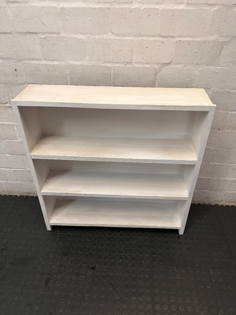 Narrow White 3-Shelf Bookshelf from Builders — Fair Used C - 2ndhandwarehouse.com