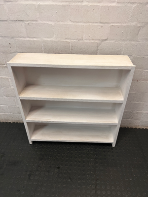 Narrow White 3-Shelf Bookshelf from Builders — Fair Used C - 2ndhandwarehouse.com