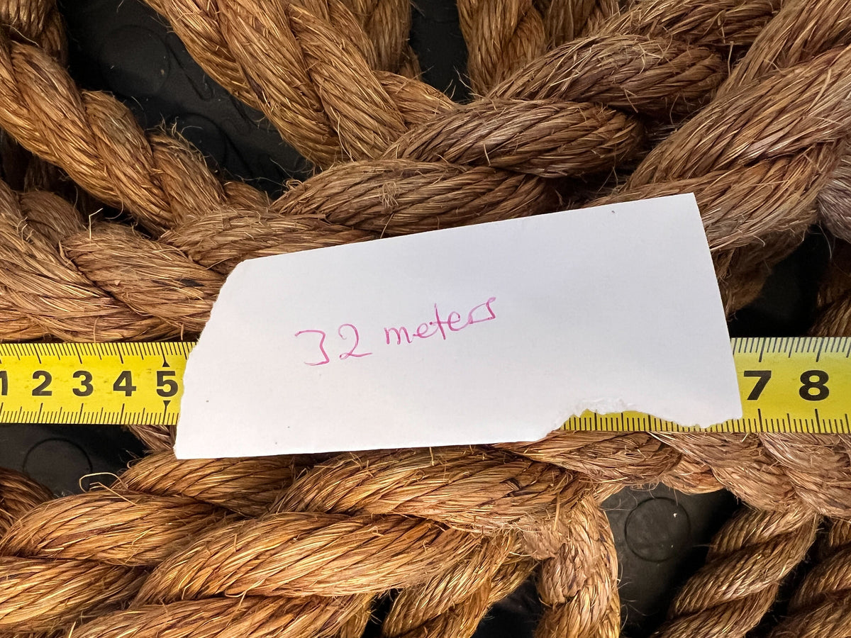 Natural Jute Rope (32 Meters Long x 3cm)- Versatile Strong Twisted Cord for Crafts & Decor