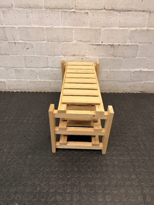 Natural Wood 3-Tier Scalloped Wine Rack