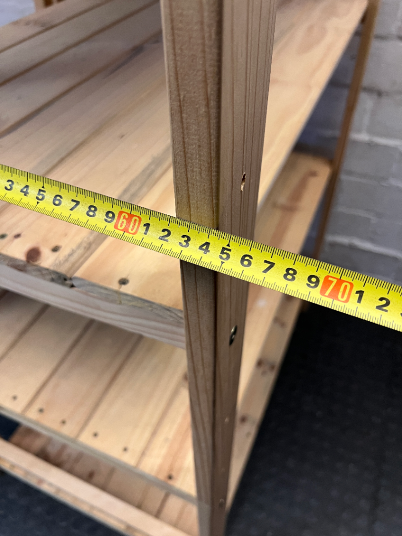 Natural Wood 6-Tier Shelving Unit — Fair Used Condition