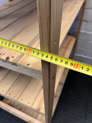 Natural Wood 6-Tier Shelving Unit — Fair Used Condition