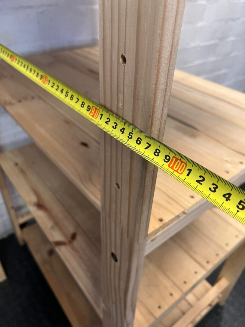 Natural Wood 6-Tier Shelving Unit — Fair Used Condition