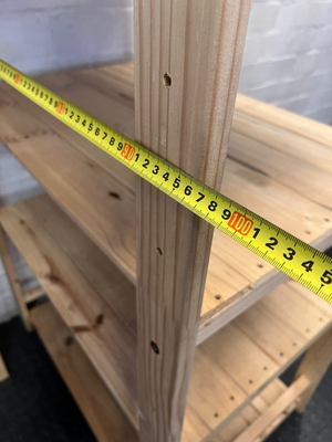 Natural Wood 6-Tier Shelving Unit — Fair Used Condition